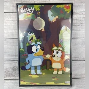 15" x 22" Framed BLUEY Paster Wall Decor - NEW